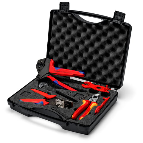 Dedicated photovoltaic tool case supports repeatable connections